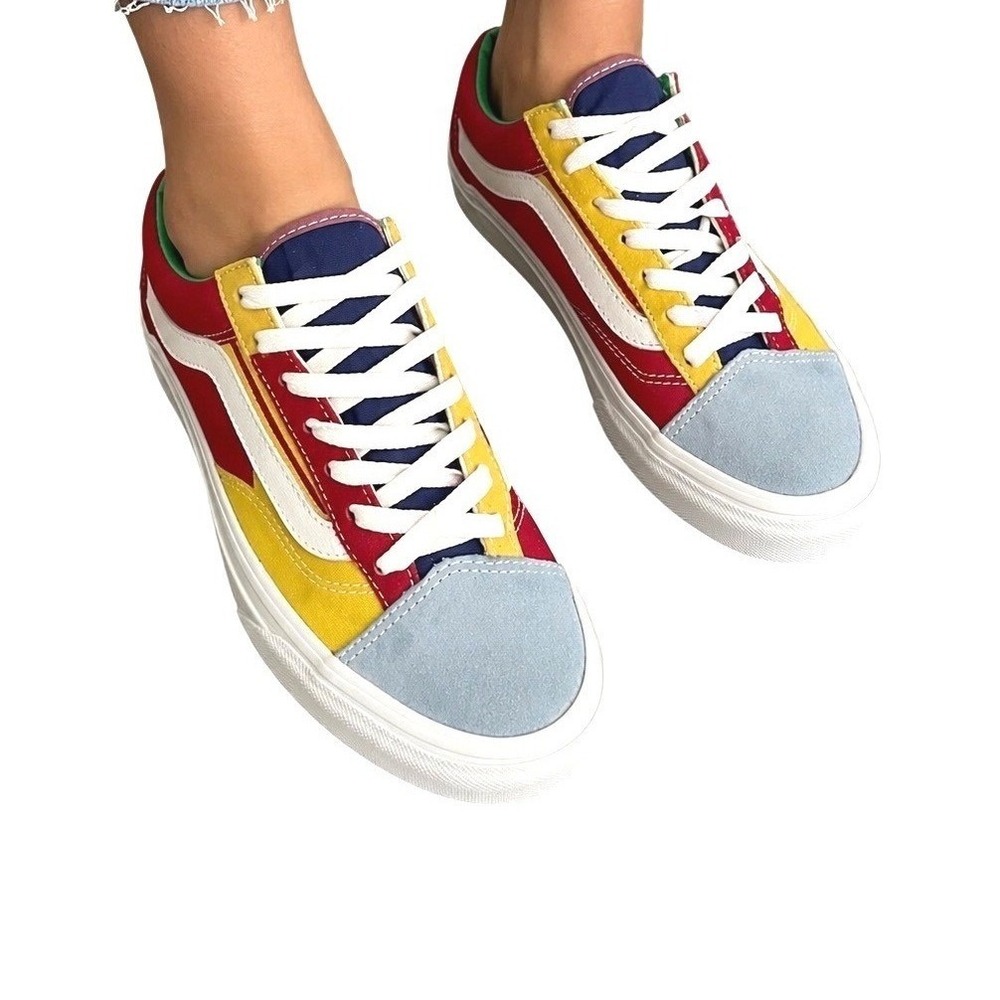 Women's Vans Multicolor Old Skool 7.5 Colorblock Suede Canvas VN0A38G1V5